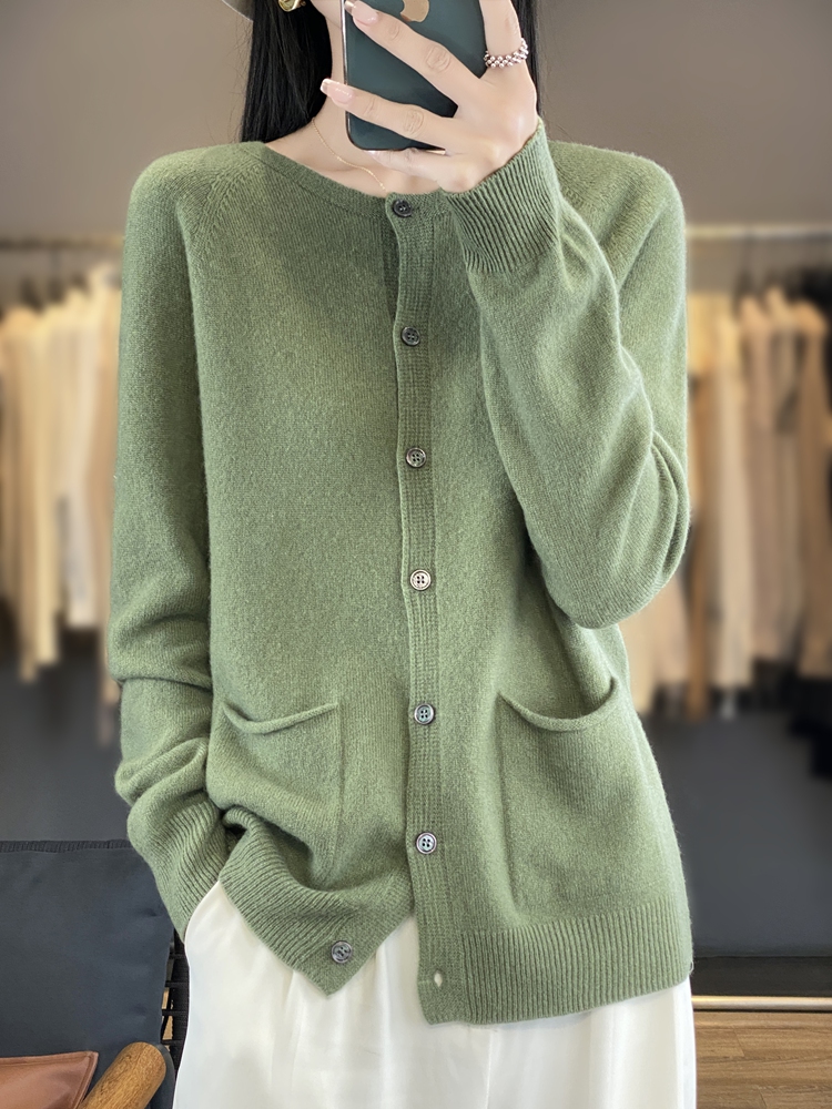 Damski sweter z wełny merino,  – Wool Coat Peacoat recenzja i cena